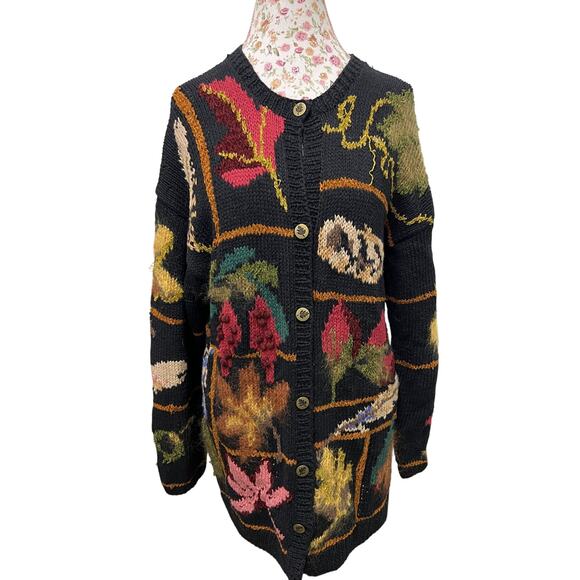 Susan Bristol Sweaters - 🌿 Susan Bristol M Floral Knit Cardigan Vintage 90s Cottagecore Button Up